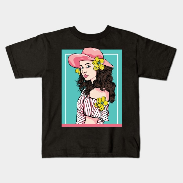 Swag Girl Kids T-Shirt by CHAKRart